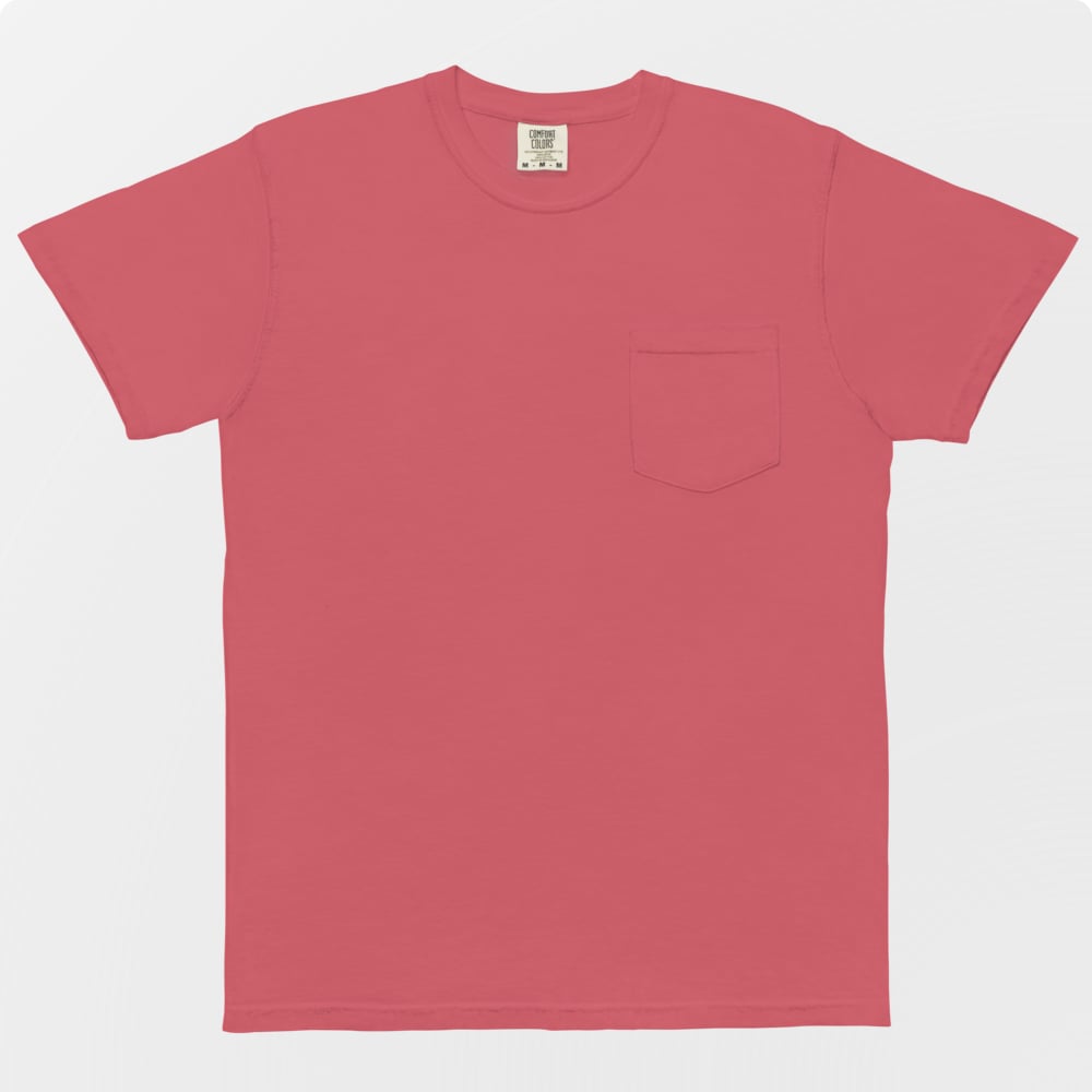 Custom Vintage Garment-Dyed Pocket T-Shirt Comfort Colors 6030