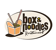 Box and Noodles Restaurant logo design 