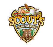 Scouts Lookout Grill Badge Logo design 