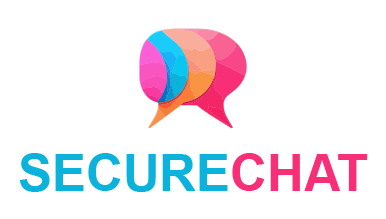 AI logo generator design of a colorful speech bubble for Secure Chat.