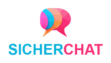 AI-Logo-Generator-Design einer bunten Sprechblase für Secure Chat.