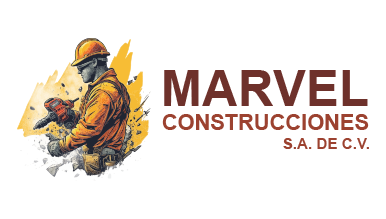 Diseño de AI logo generator de un constructor con una herramienta para Marvel Construction.