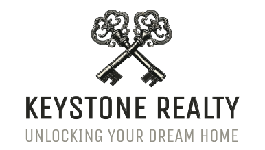 AI logo generator design of two crossed antique keys for Keystone Realty.