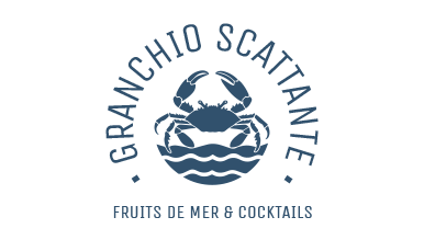 Design AI logo generator d’un crabe avec des vagues bleues pour Snappy Crab Seafood & Cocktails.