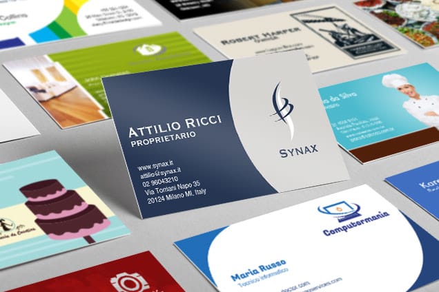 Aggiungi il design del tuo logo sui biglietti da visita