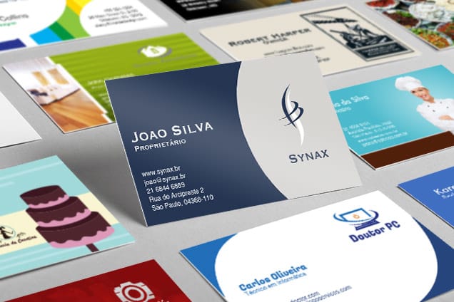 Adicione o design do seu logo em cartões de visita