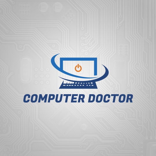 Play button inside a laptop screen Icon Custom logo design example