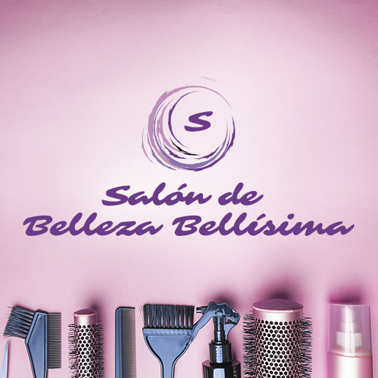 Ejemplo de diseño de logotipo personalizado de texto con M inicial de una peluquería