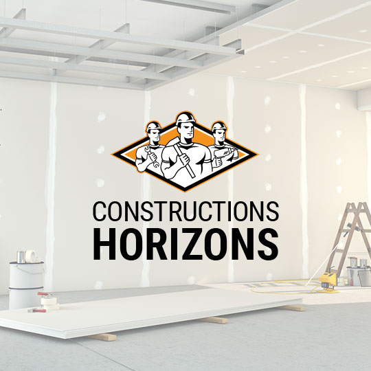 Exemple de logo personnalisé : hommes tenant des outils de construction