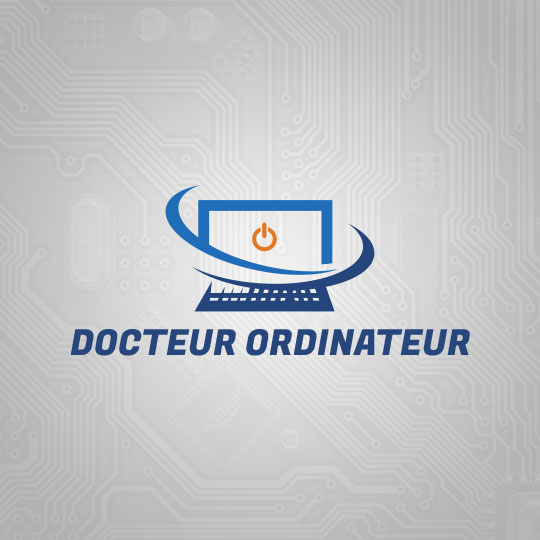 Exemple de conception de logo personnalisé : bouton de lecture à l'intérieur d'un écran d'ordinateur portable