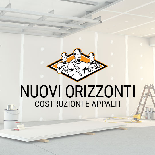 Esempio del design di un logo personalizzato icona di uomini che reggono attrezzi da costruzione