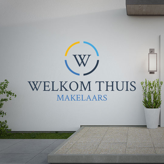 W Initial Text Real Estate aangepaste logo ontwerp voorbeeld