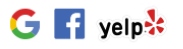 Google-, Facebook- und Yelp-Symbole